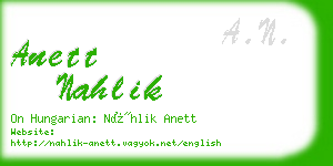 anett nahlik business card